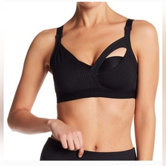 Lukka Lux Cowabunga! Sports Bra Assymetrical Metallic Rose Gold Athletic Large - Picture 1 of 8